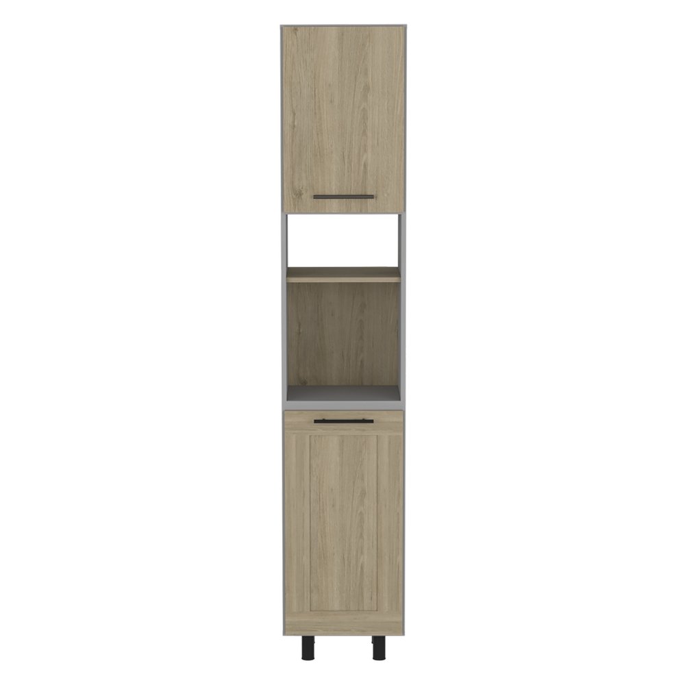 Gray and Oak Wood Pantry or Storage Closet - 82-inch