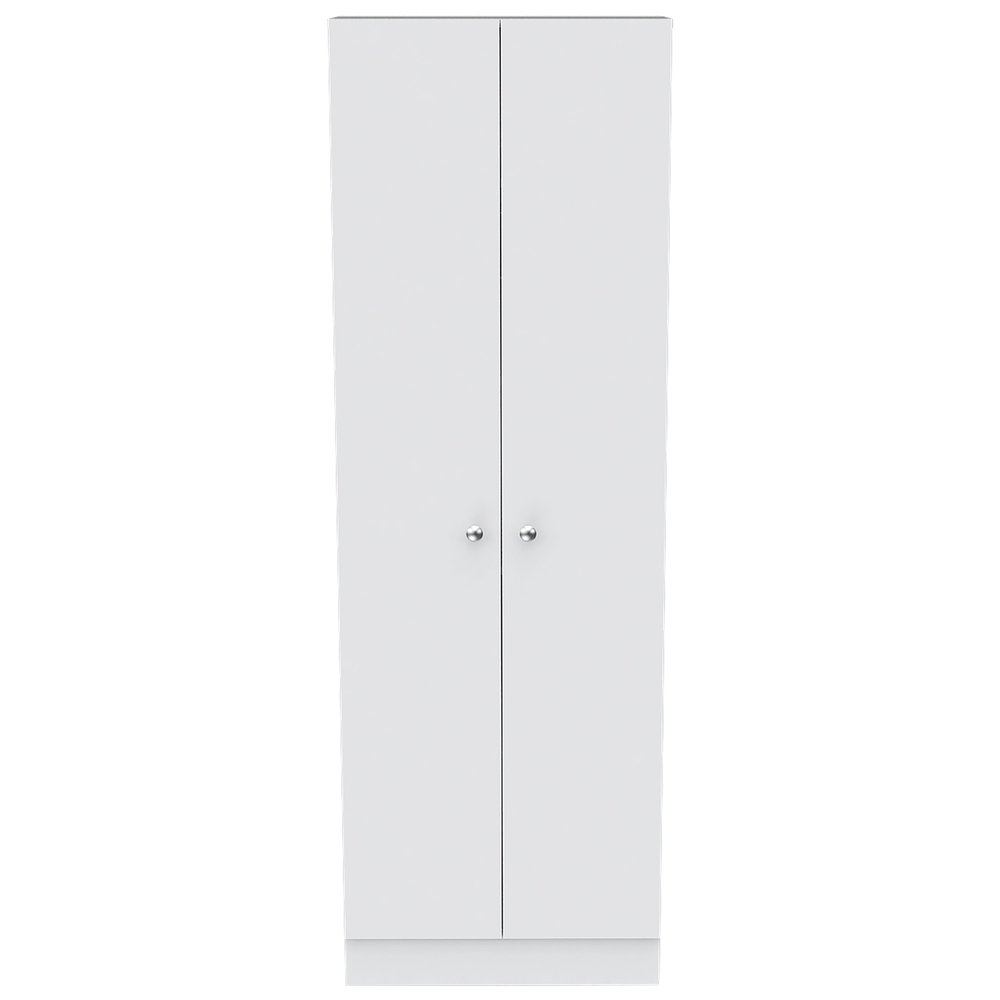 Brown and White Wood Flat Door Kitchen Island Set with Storage - 41-inch