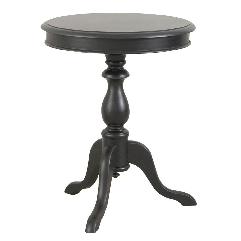 Black Manufactured Wood Round End Table - 25-inch