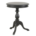 Black Manufactured Wood Round End Table - 25-inch