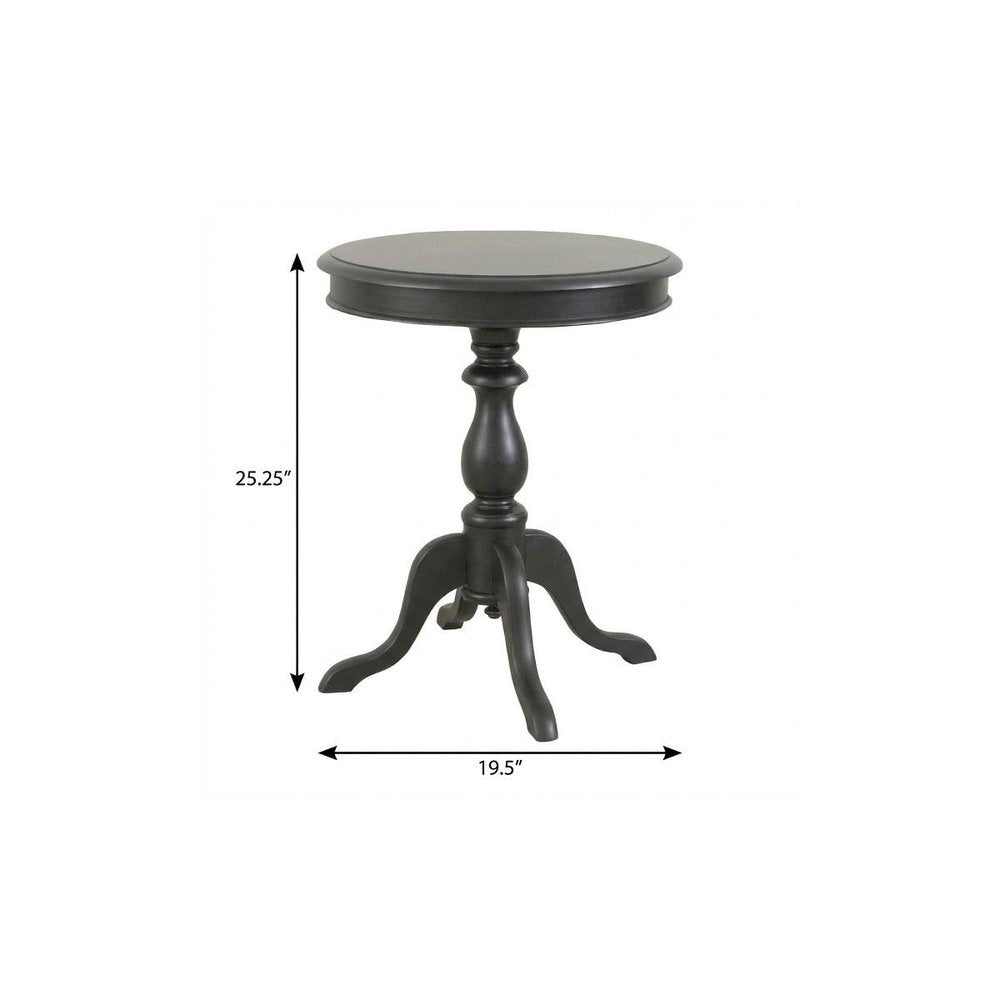 Black Manufactured Wood Round End Table - 25-inch