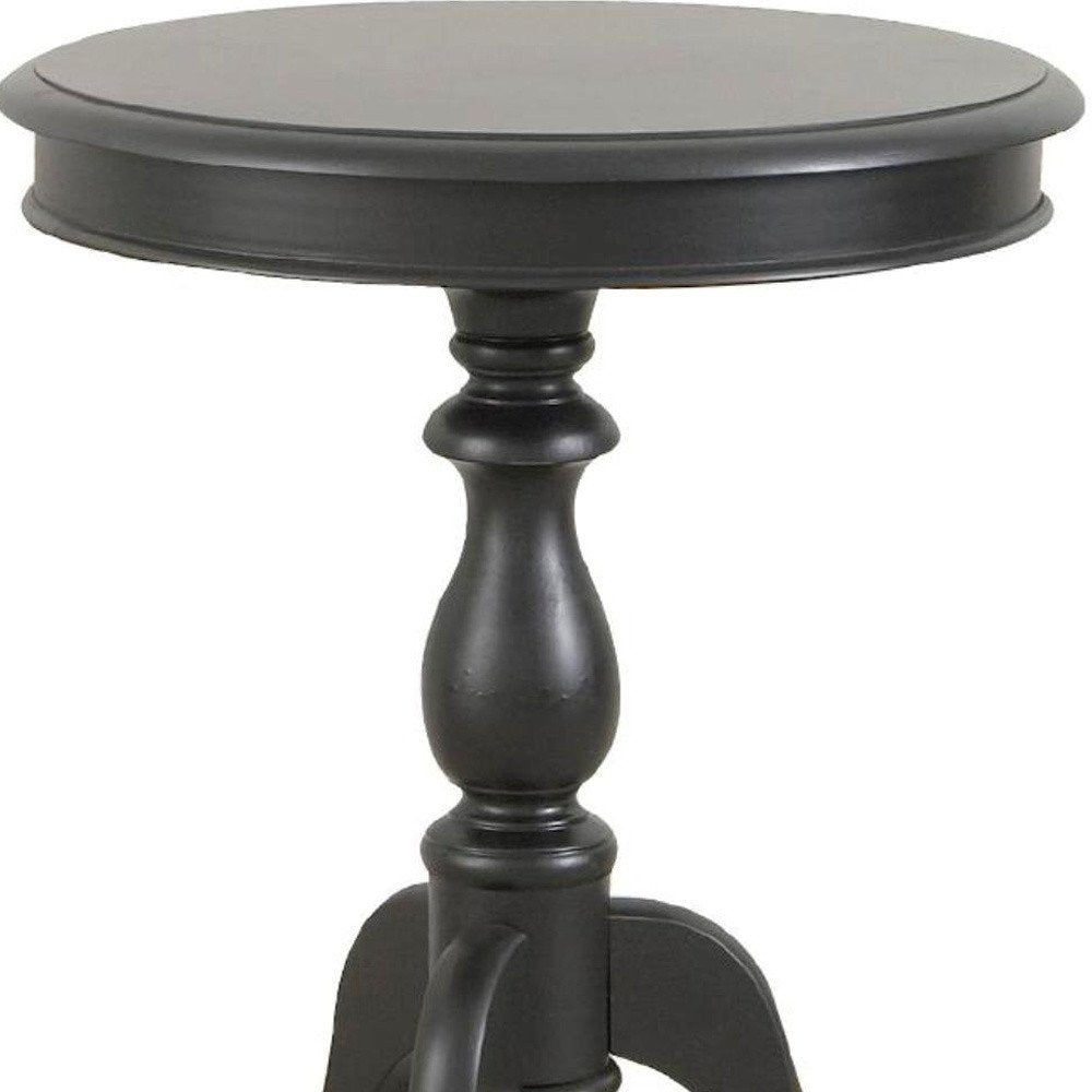 Black Manufactured Wood Round End Table - 25-inch