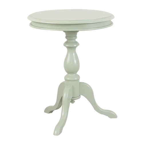 Antique Ivory Manufactured Wood Round End Table - 25-inch