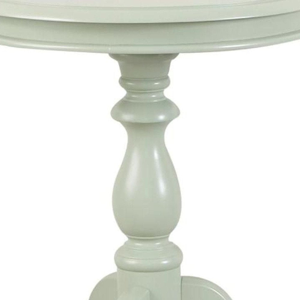 Antique Ivory Manufactured Wood Round End Table - 25-inch