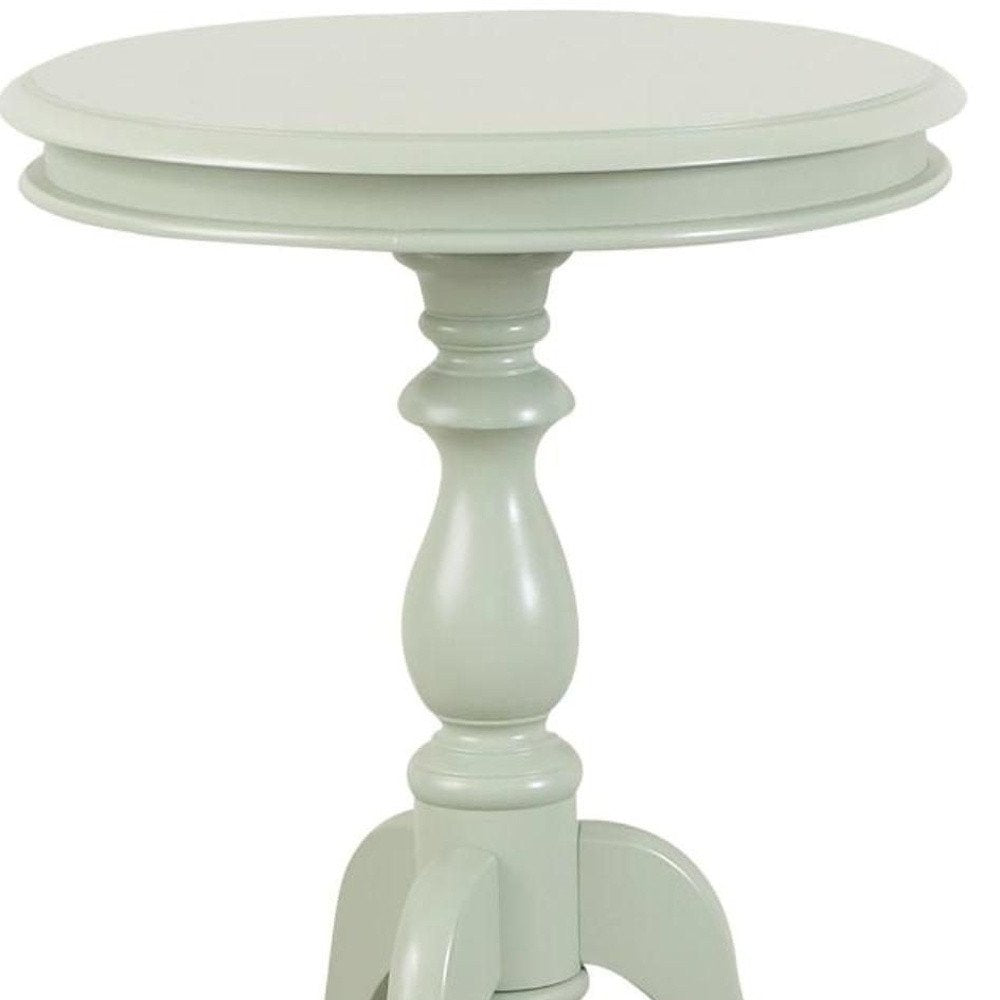 Antique Ivory Manufactured Wood Round End Table - 25-inch