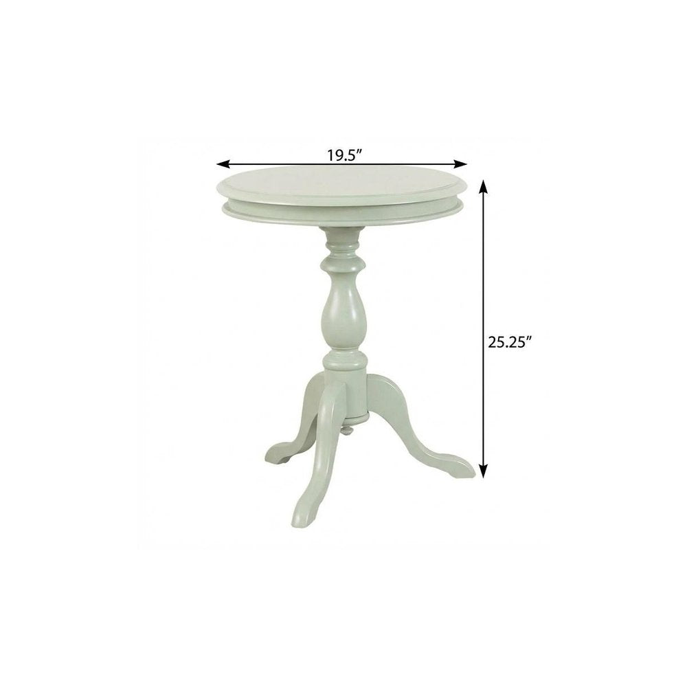 Antique Ivory Manufactured Wood Round End Table - 25-inch