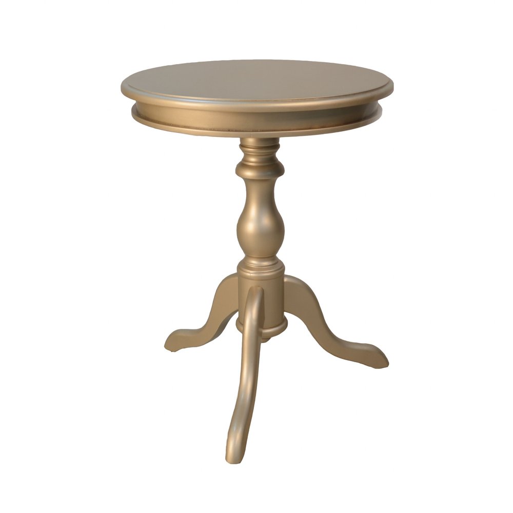 Champagne Wood Round End Table - 25-inch