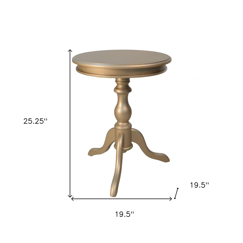 Champagne Wood Round End Table - 25-inch
