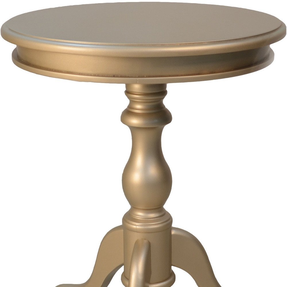 Champagne Wood Round End Table - 25-inch