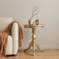 Champagne Wood Round End Table - 25-inch