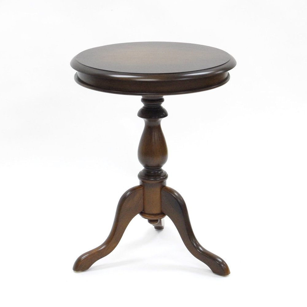 Dark Brown Manufactured Wood Round End Table - 25-inch