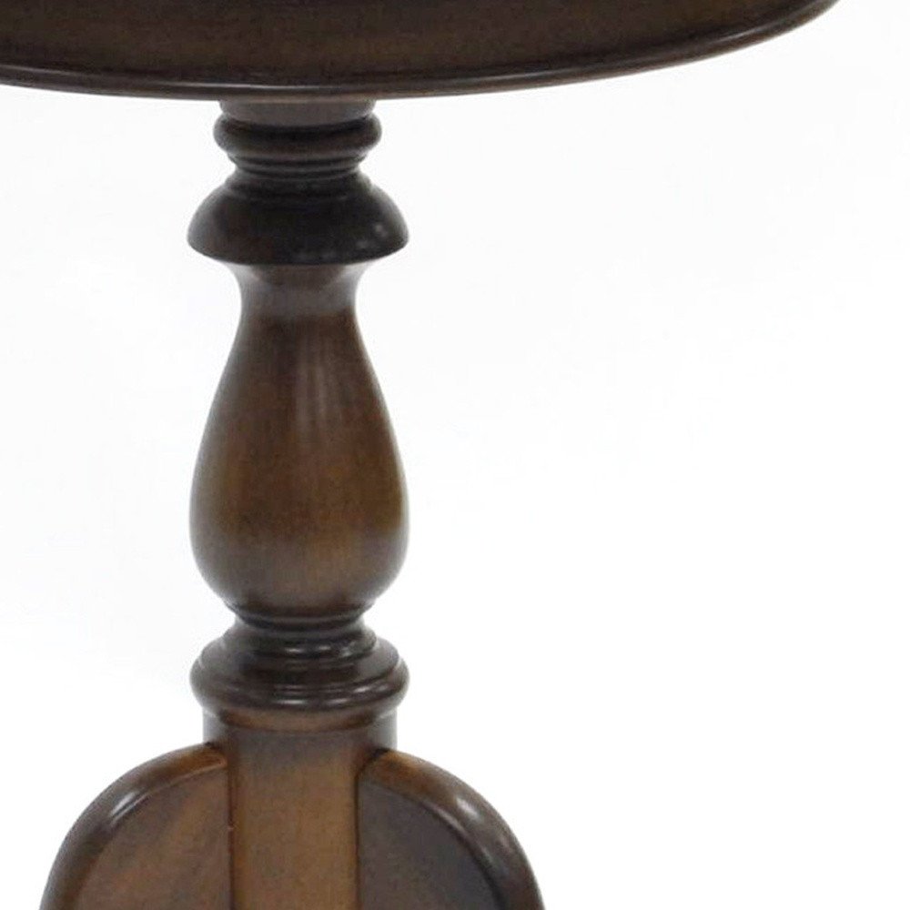 Dark Brown Manufactured Wood Round End Table - 25-inch