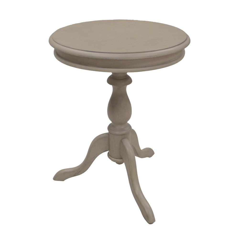 Taupe Gray Manufactured Wood Round End Table - 25-inch