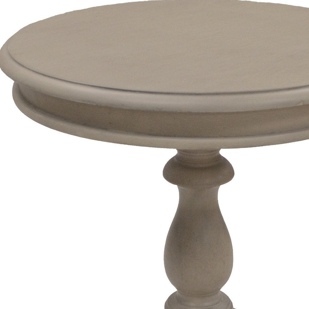 Taupe Gray Manufactured Wood Round End Table - 25-inch