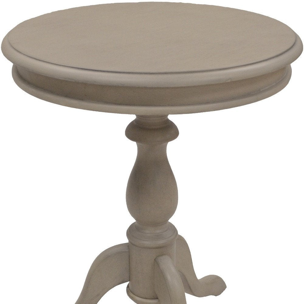 Taupe Gray Manufactured Wood Round End Table - 25-inch