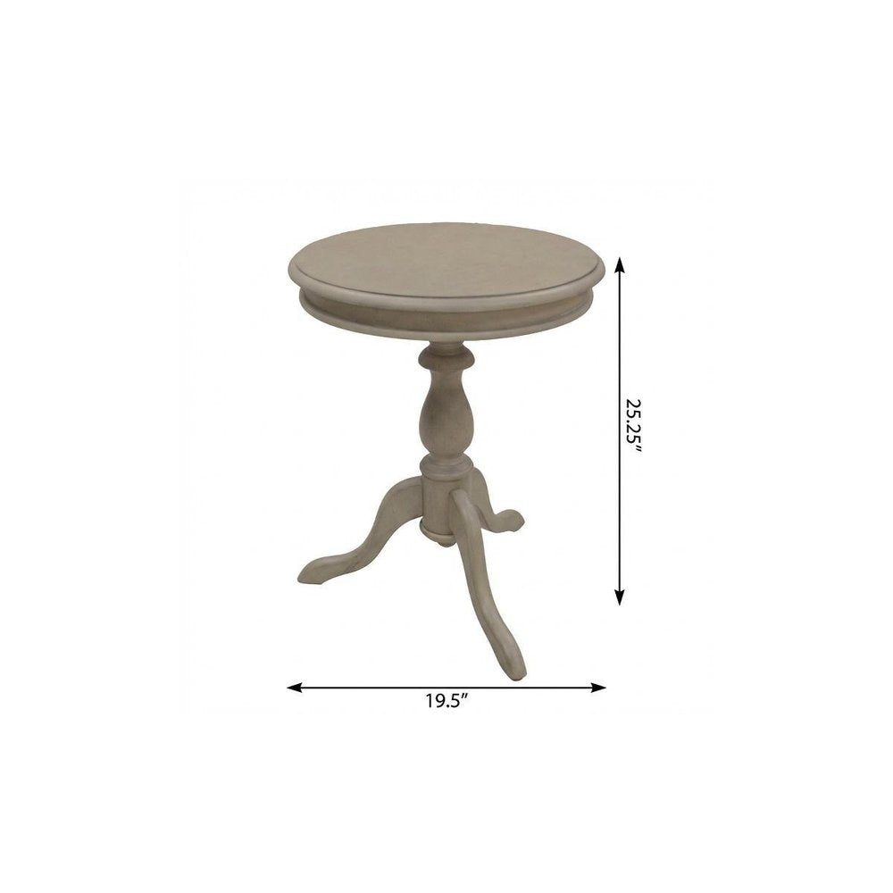 Taupe Gray Manufactured Wood Round End Table - 25-inch