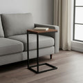 Black and Chestnut Solid Wood Rectangular End Table - 25-inch