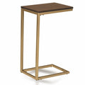 Dark Brown Solid Wood and Steel Frame End Table - 25-inch