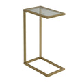 Gold and Clear Glass Rectangular End Table - 26-inch