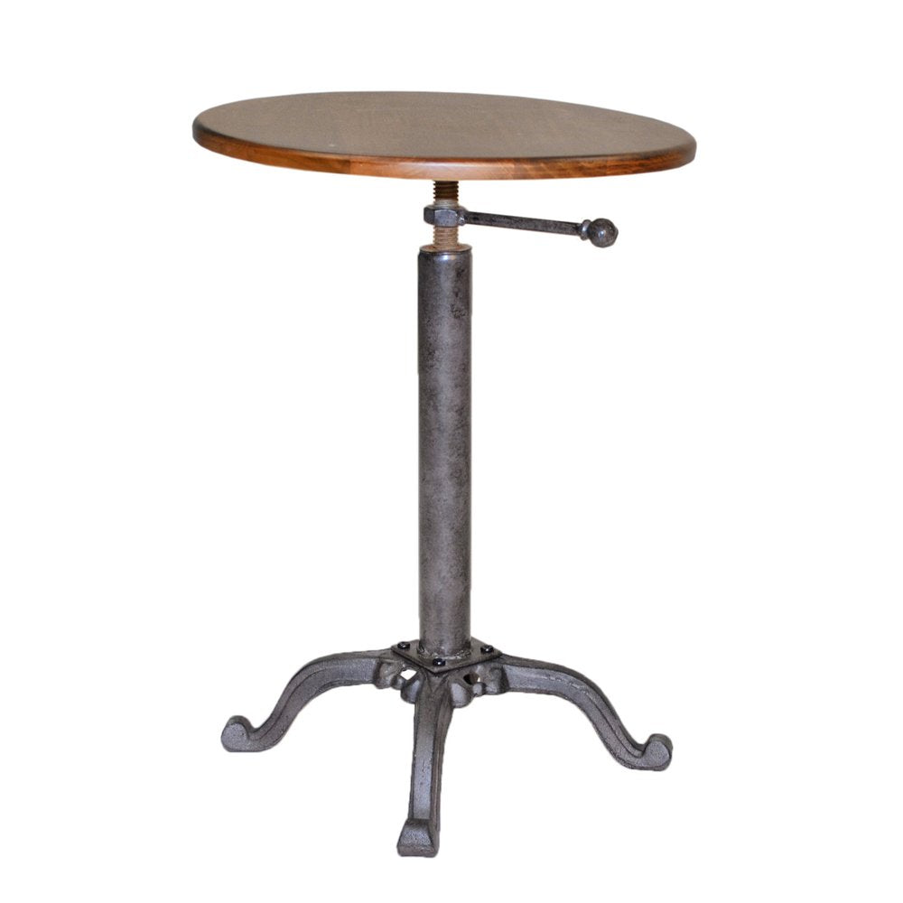 Industrial and Chestnut Solid Wood Round End Table - 22-inch