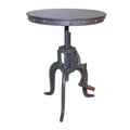 Gray Iron Height Adjustable Round End Table - 19-inch