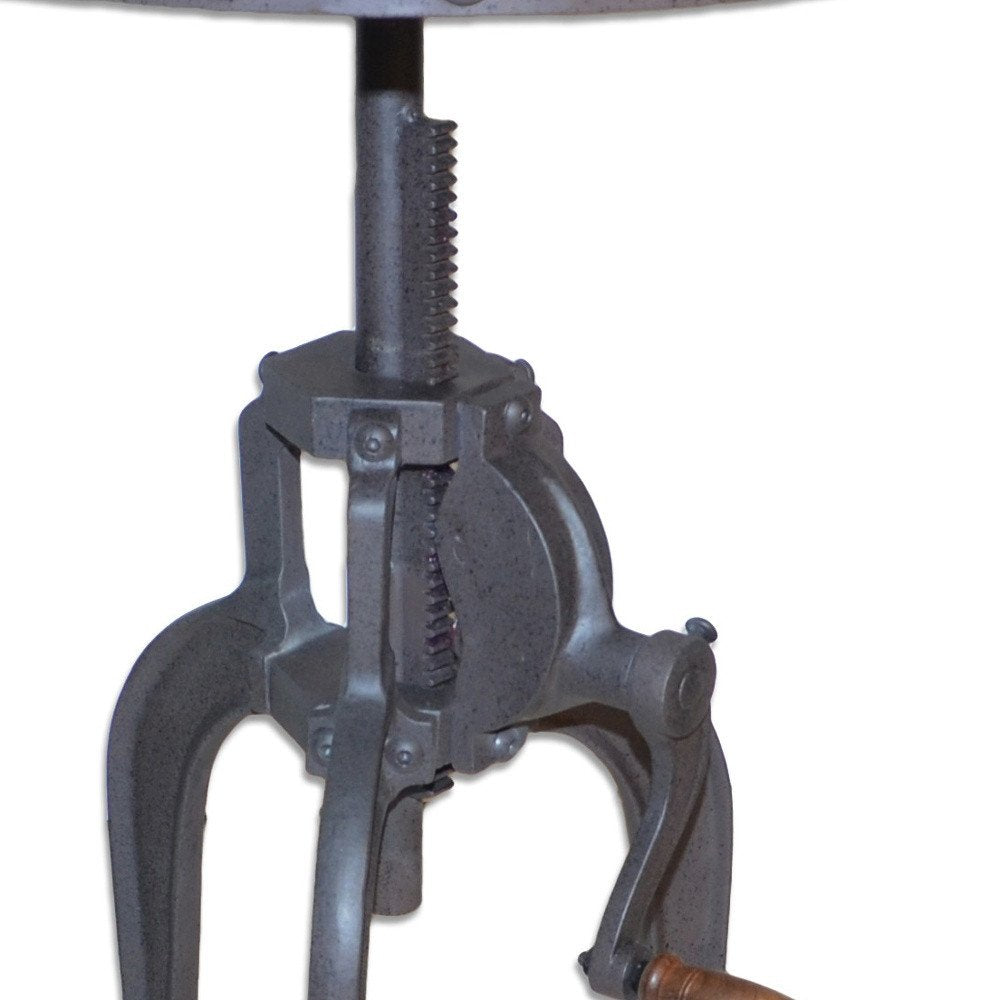 Gray Iron Height Adjustable Round End Table - 19-inch