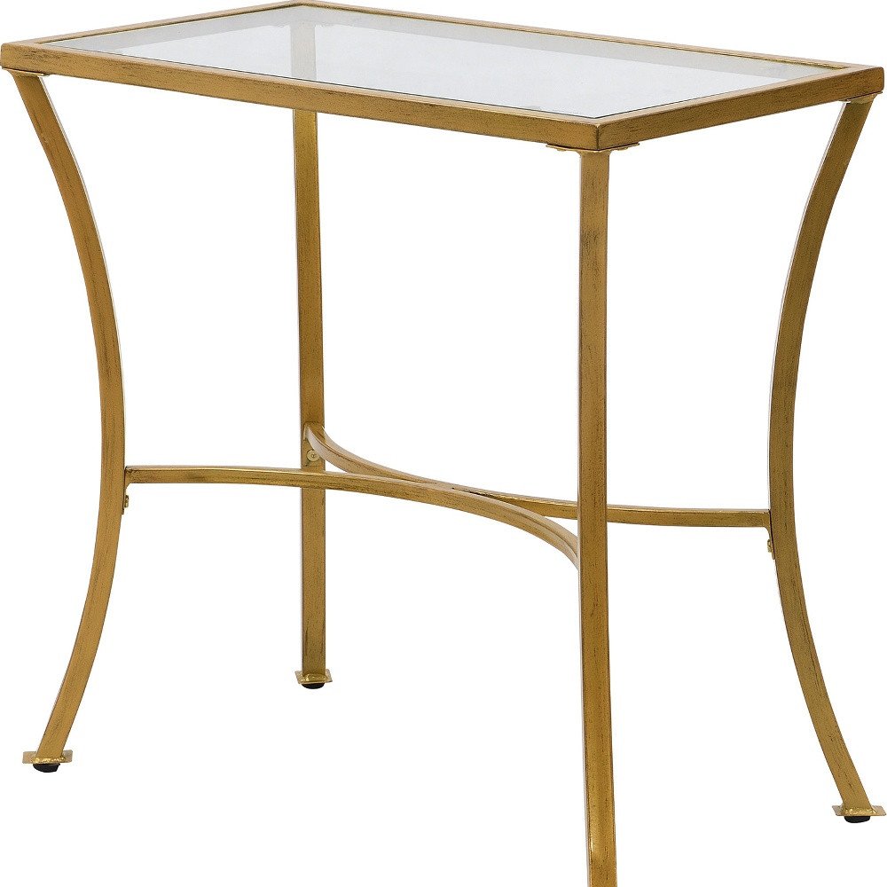 Antique Nickel Metal Round End Table - 24-inch