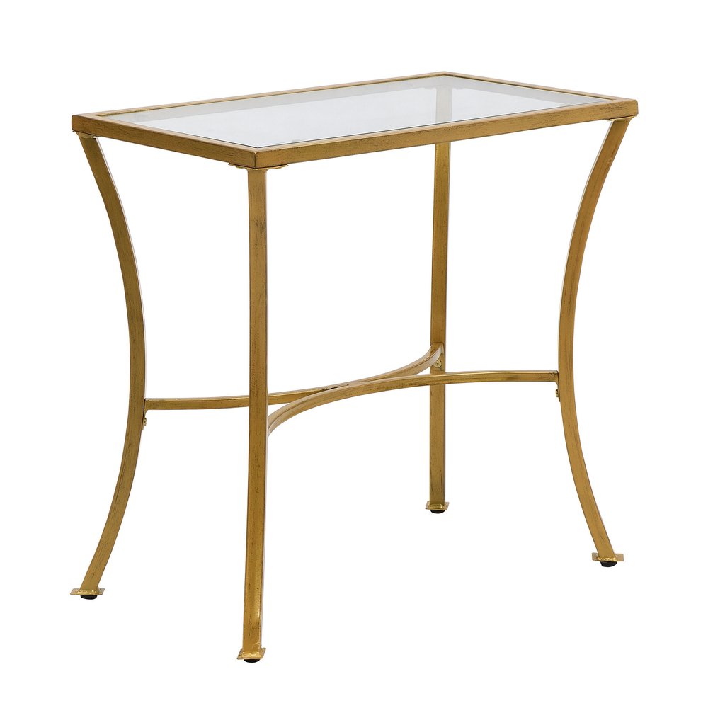 Antique Nickel Metal Round End Table - 24-inch