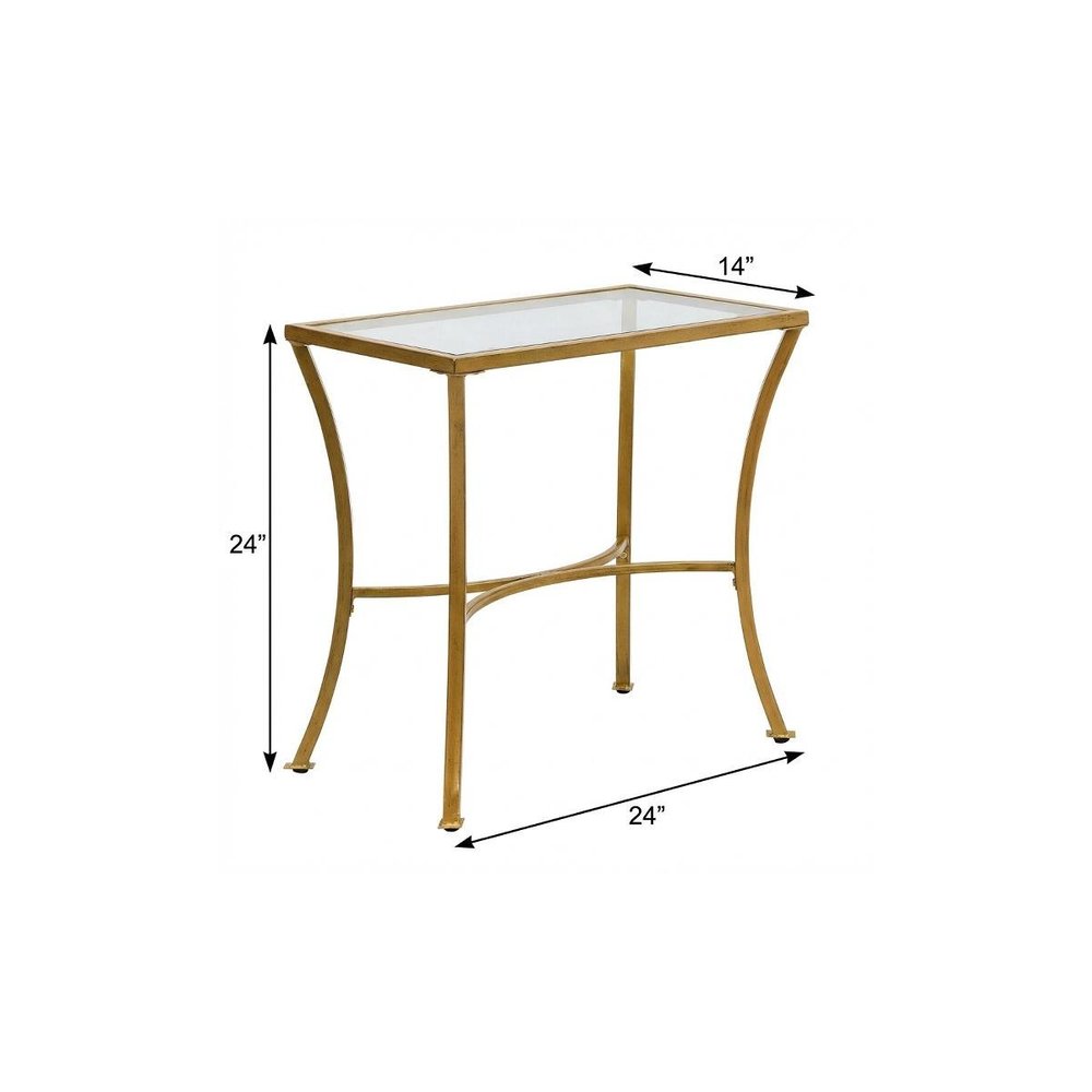 Antique Nickel Metal Round End Table - 24-inch