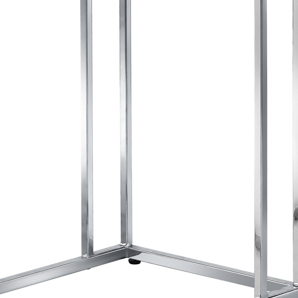 Chrome and Clear Glass Square End Table - 25-inch