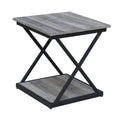 Black and Brown Manufactured Wood Square End Table - 20-inch
