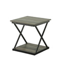 Black and Gray Manufactured Wood Square End Table - 20-inch