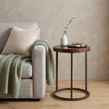 Black and Gray Manufactured Wood Square End Table - 20-inch