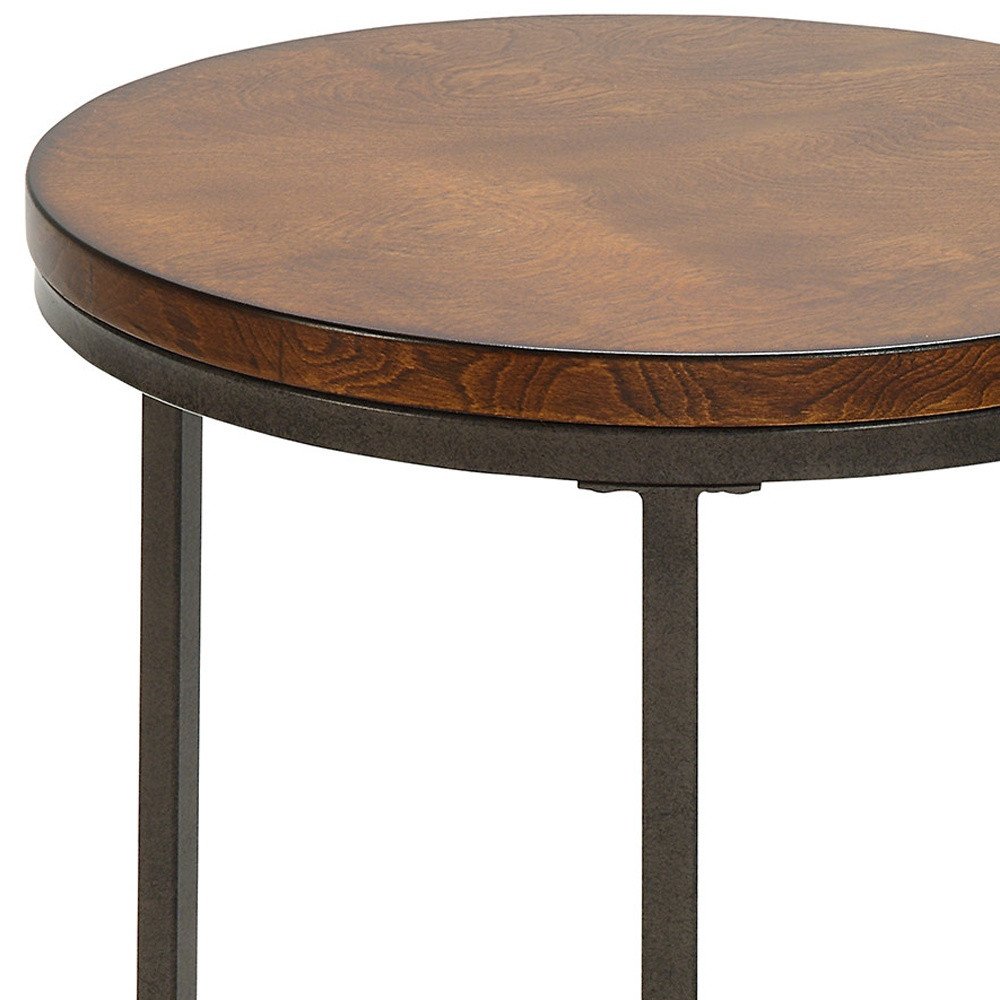 Black and Gray Manufactured Wood Square End Table - 20-inch