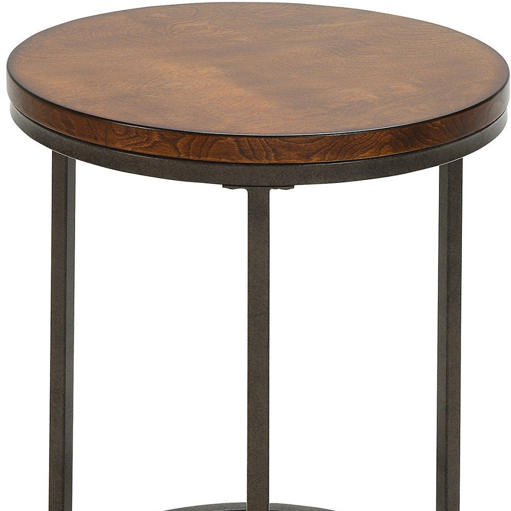 Black and Gray Manufactured Wood Square End Table - 20-inch