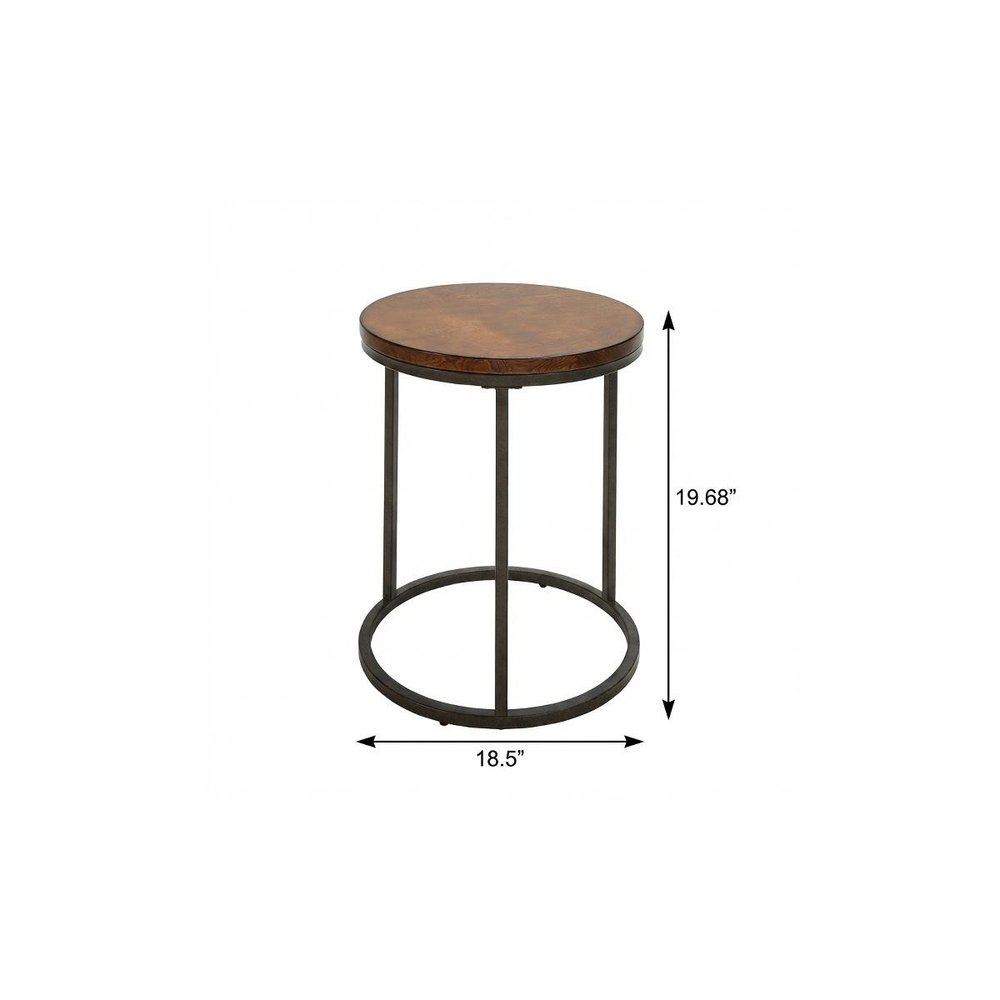 Black and Gray Manufactured Wood Square End Table - 20-inch