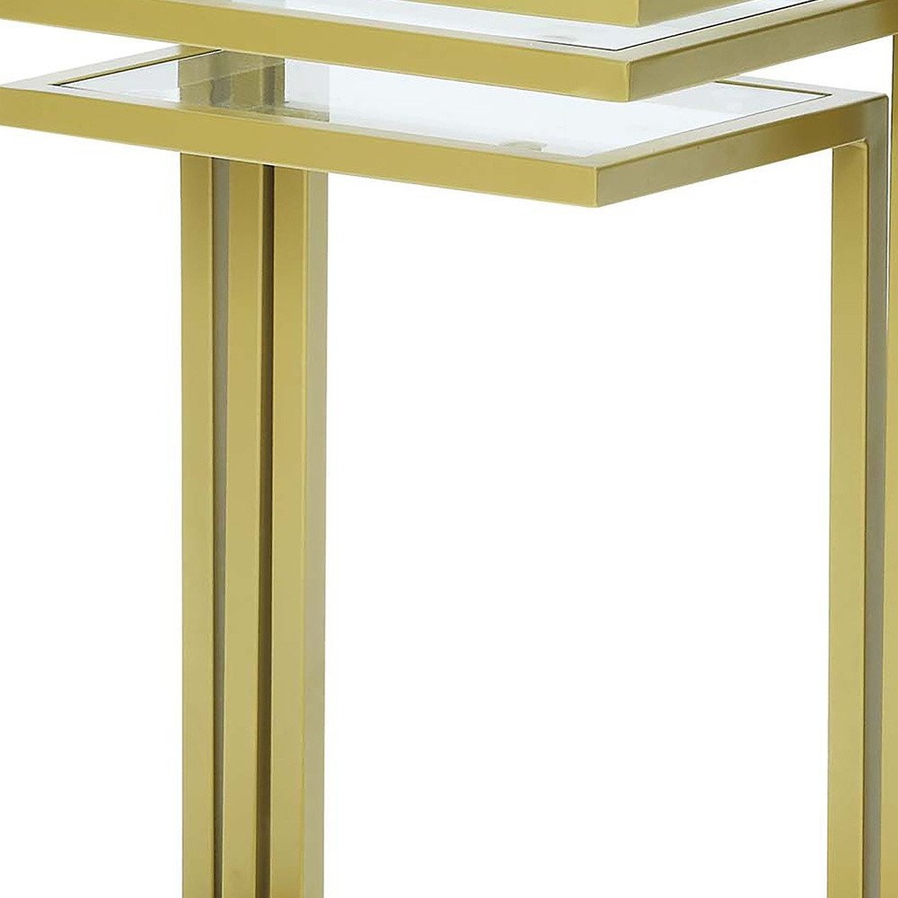 Chrome Glass Rectangular End Table - 24-inch