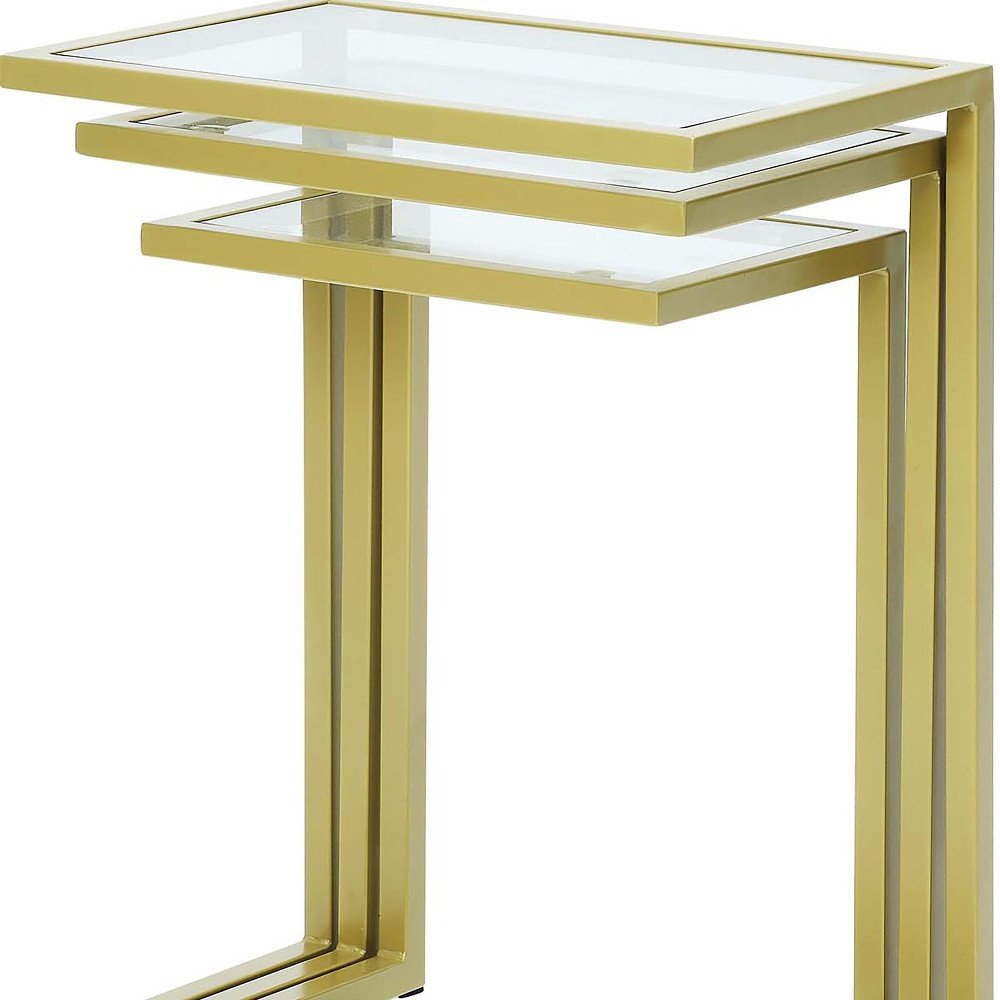 Chrome Glass Rectangular End Table - 24-inch