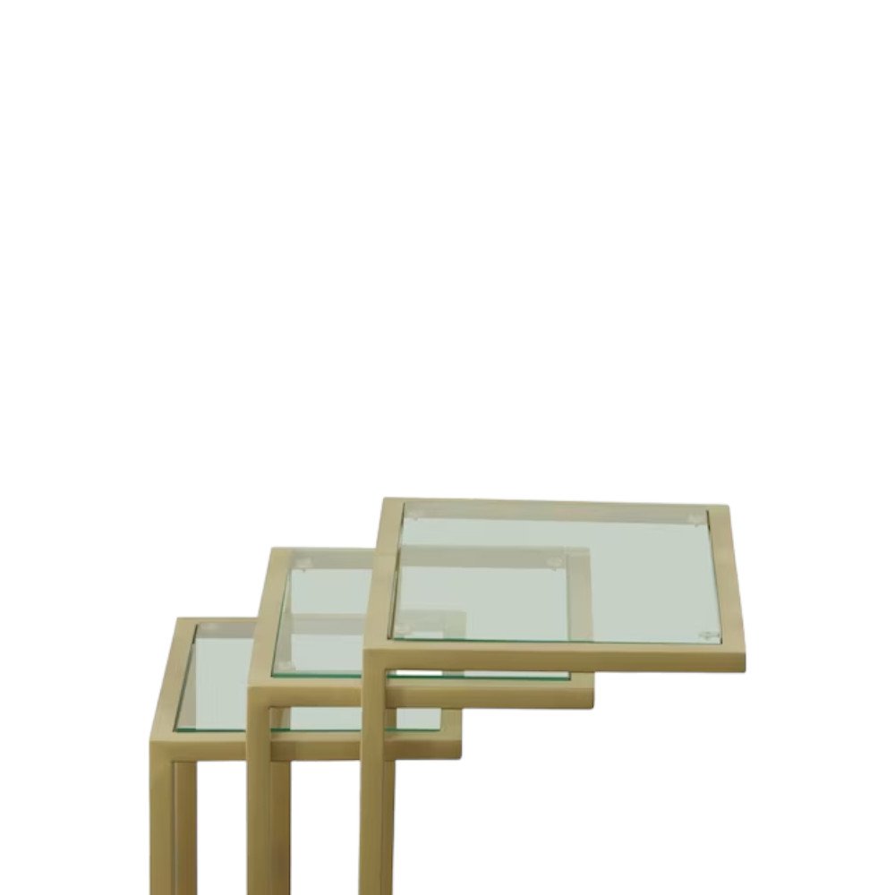Gold Glass Rectangular End Table - 24-inch