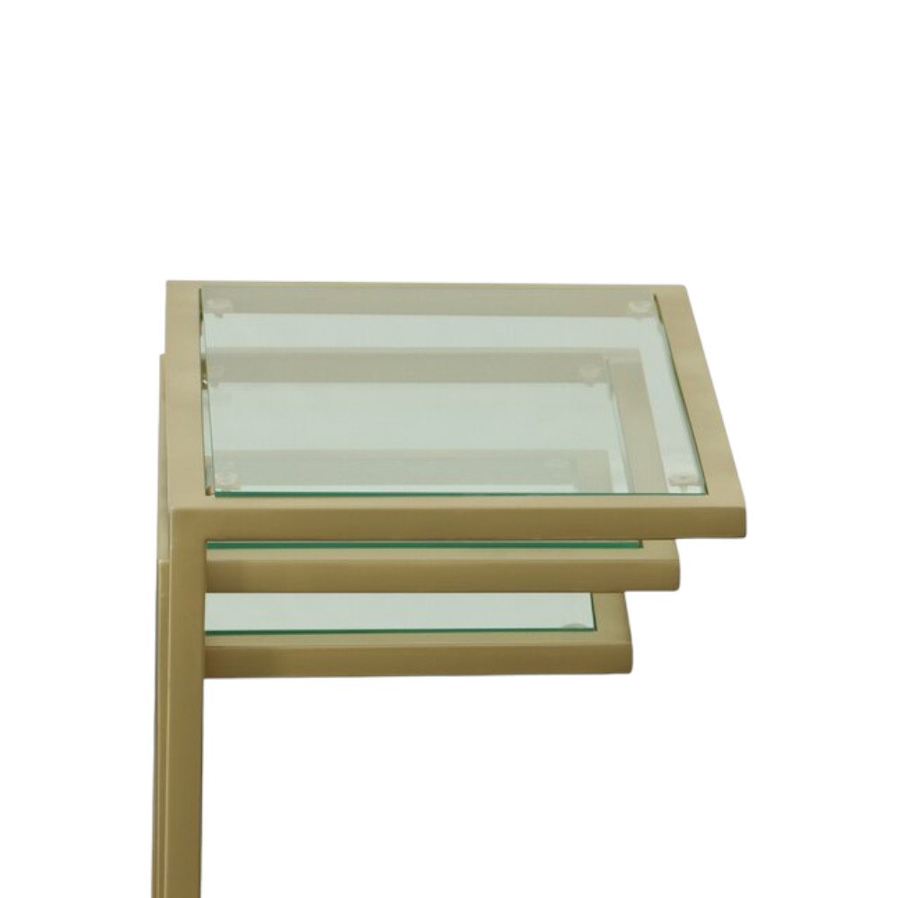 Gold Glass Rectangular End Table - 24-inch