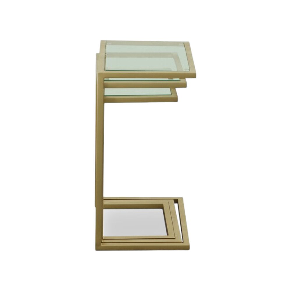 Gold Glass Rectangular End Table - 24-inch
