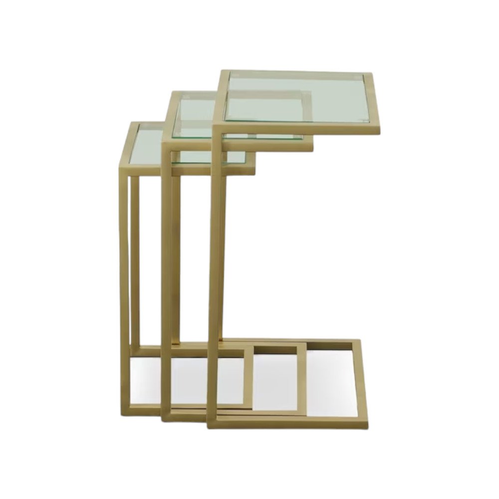 Gold Glass Rectangular End Table - 24-inch