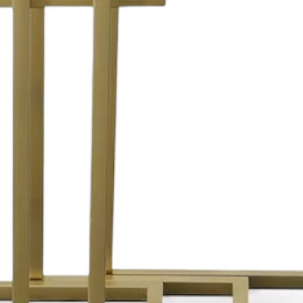 Gold Glass Rectangular End Table - 24-inch