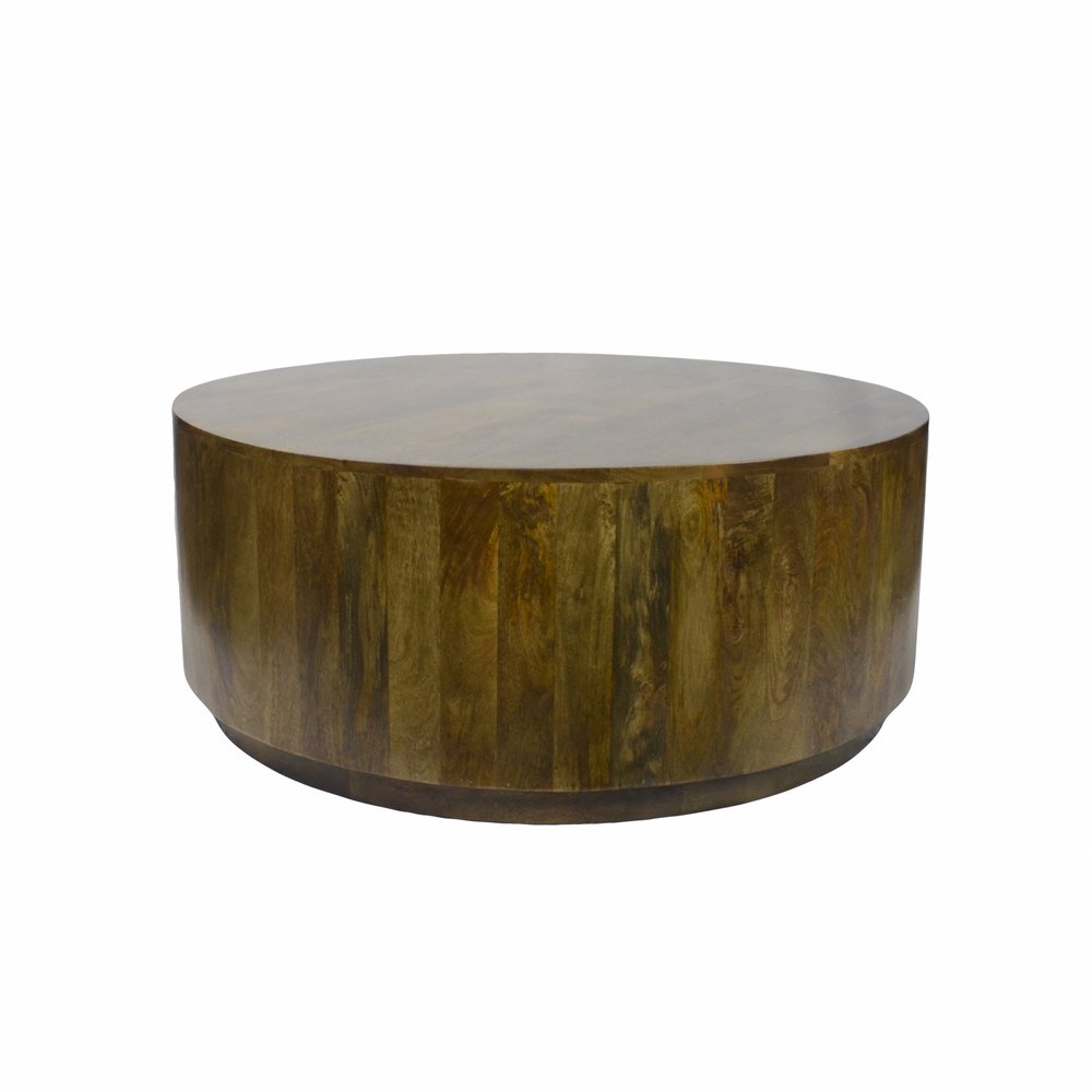 Brown Solid Wood Round Coffee Table - 42-inch