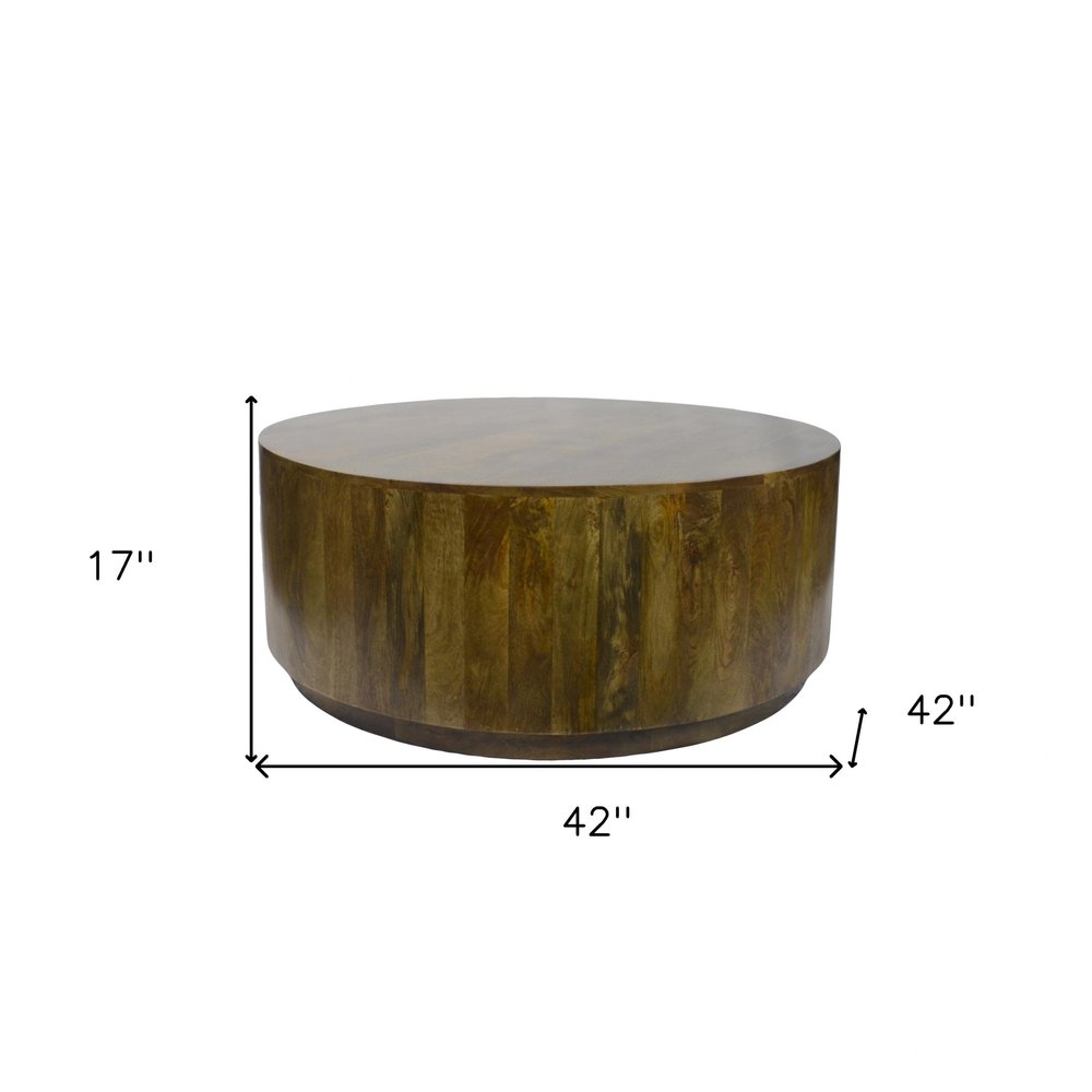 Brown Solid Wood Round Coffee Table - 42-inch
