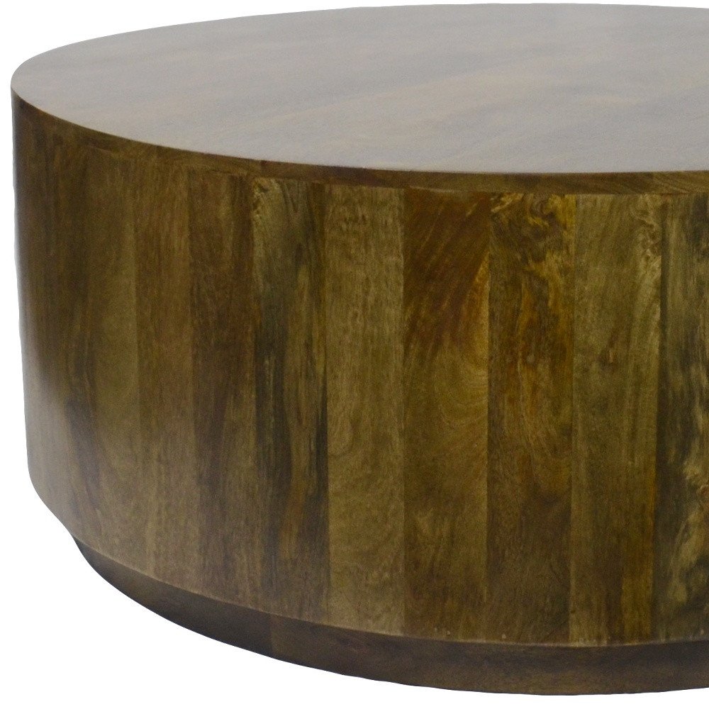 Brown Solid Wood Round Coffee Table - 42-inch