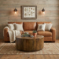 Brown Solid Wood Round Coffee Table - 42-inch