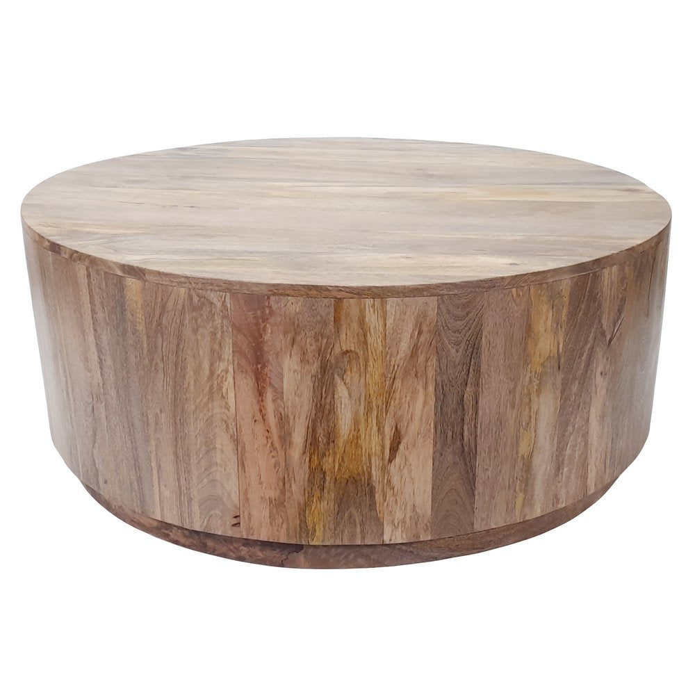 Natural Solid Wood Round Coffee Table - 42-inch