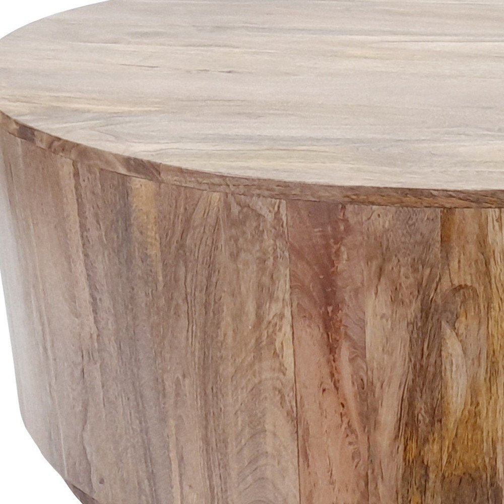 Natural Solid Wood Round Coffee Table - 42-inch