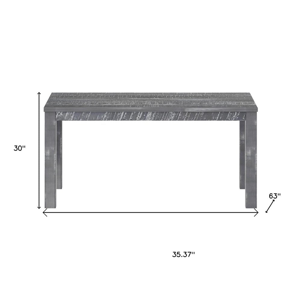 Gray Solid Wood Dining Table - 35-inch